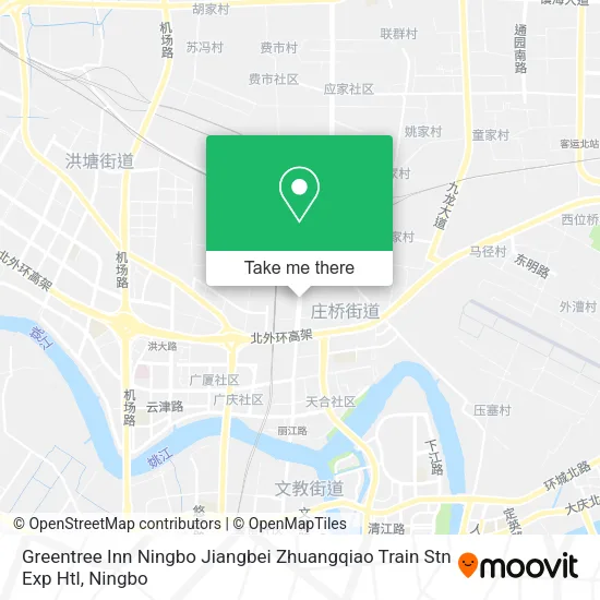 Greentree Inn Ningbo Jiangbei Zhuangqiao Train Stn Exp Htl map