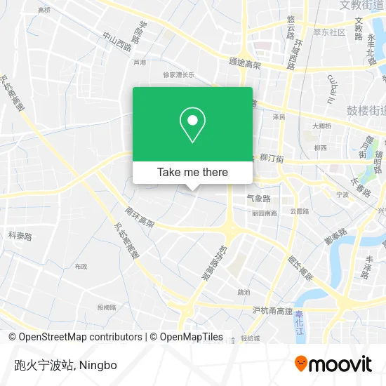 跑火宁波站 map