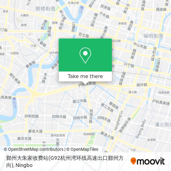 鄞州大朱家收费站(G92杭州湾环线高速出口鄞州方向) map