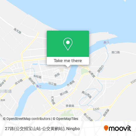 27路(公交招宝山站-公交黄鹂站) map
