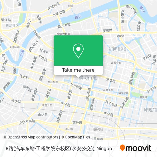 8路(汽车东站-工程学院东校区(永安公交)) map