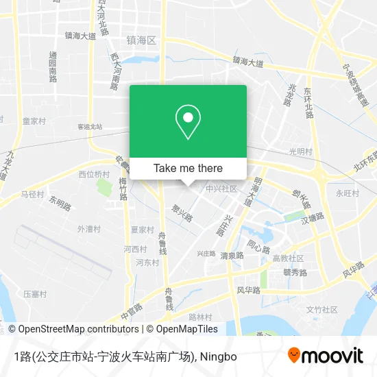 1路(公交庄市站-宁波火车站南广场) map