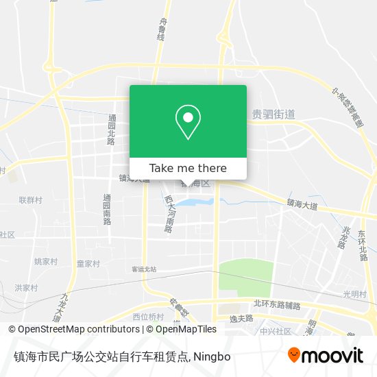 镇海市民广场公交站自行车租赁点 map
