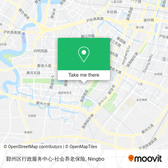 鄞州区行政服务中心-社会养老保险 map