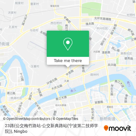 23路(公交梅竹路站-公交新典路站(宁波第二技师学院)) map