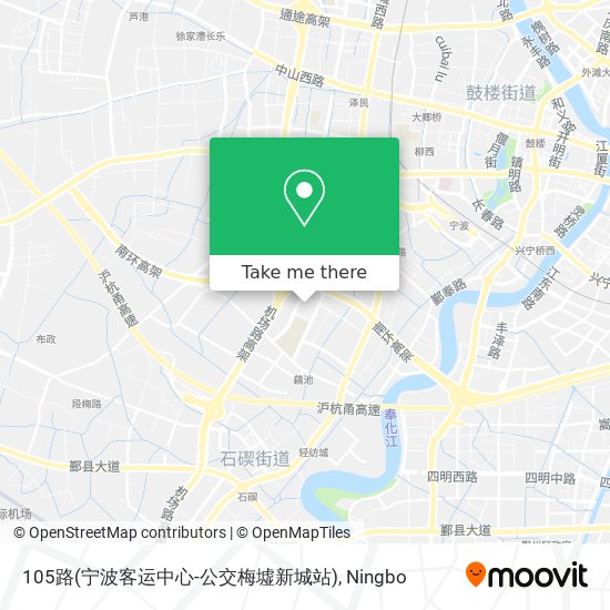 105路(宁波客运中心-公交梅墟新城站) map