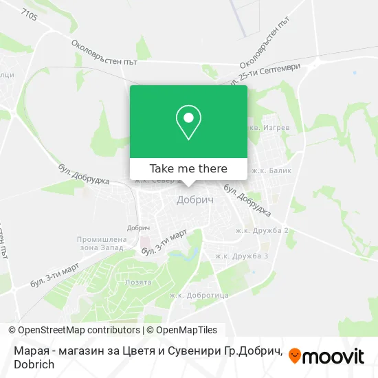 Карта Марая - магазин за Цветя и Сувенири Гр.Добрич