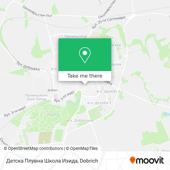 Карта Детска Плувна Школа Изида