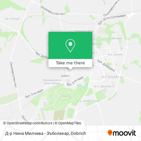 Д-р Нина Милчева - Зъболекар map