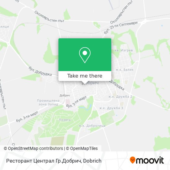 Карта Ресторант Централ Гр.Добрич
