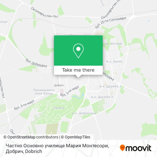 Частно Основно училище Мария Монтесори, Добрич map