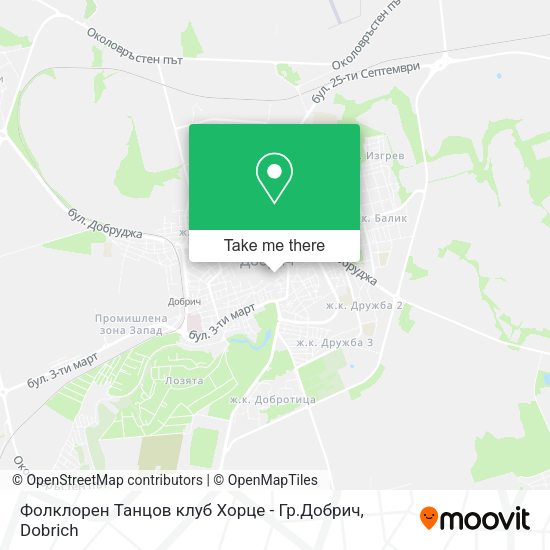 Карта Фолклорен Танцов клуб Хорце - Гр.Добрич