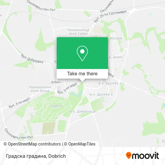 Карта Градска градина