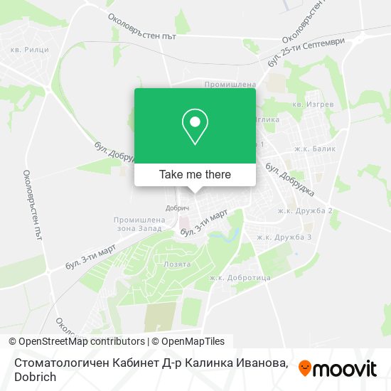 Карта Стоматологичен Кабинет Д-р Калинка Иванова
