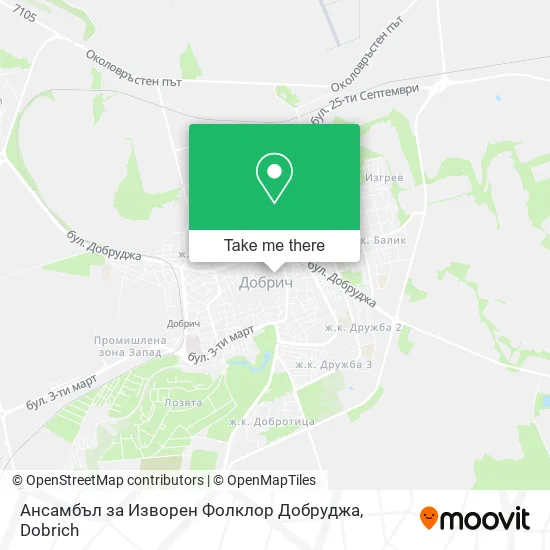 Карта Ансамбъл за Изворен Фолклор Добруджа