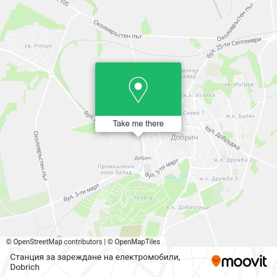 Карта Станция за зареждане на електромобили