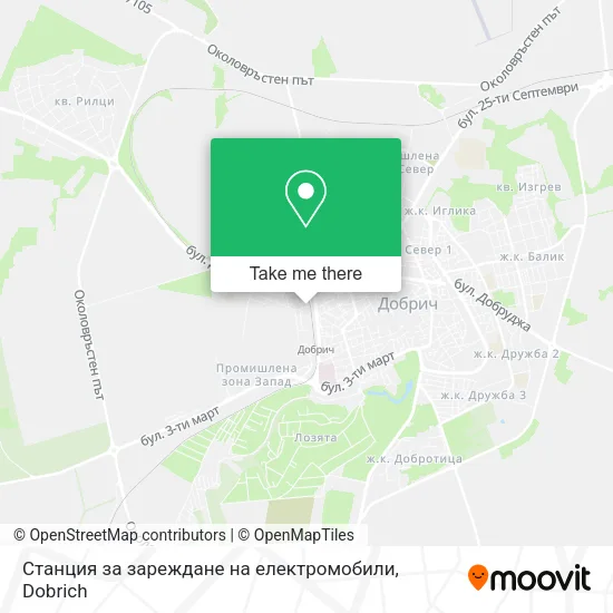Карта Станция за зареждане на електромобили