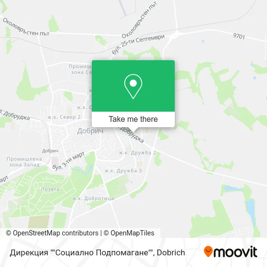 Карта Дирекция ""Социално Подпомагане""