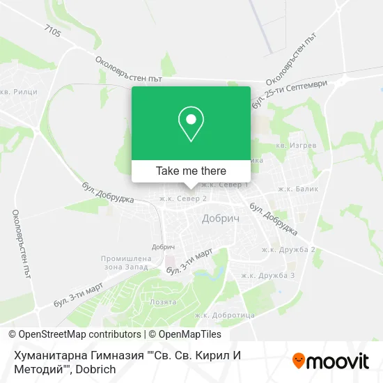 Карта Хуманитарна Гимназия ""Св. Св. Кирил И Методий""