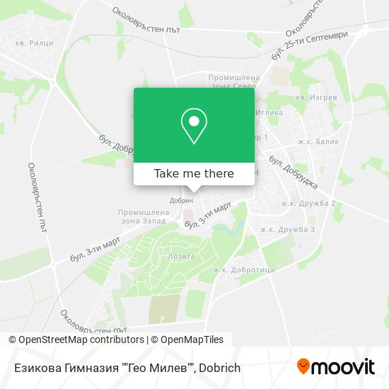 Езикова Гимназия ""Гео Милев"" map