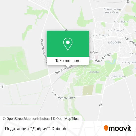Карта Подстанция ""Добрич""