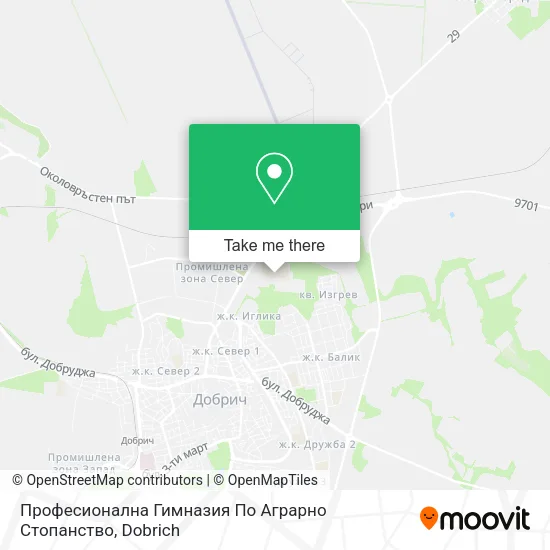 Карта Професионална Гимназия По Аграрно Стопанство