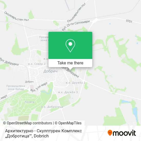 Карта Архитектурно - Скулптурен Комплекс „Добротица""