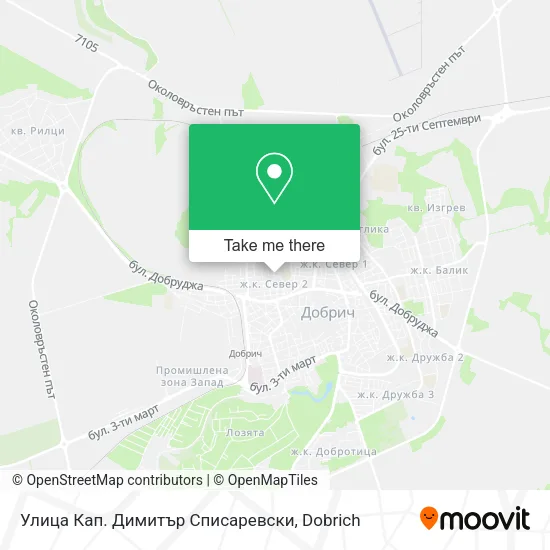 Карта Улица Кап. Димитър Списаревски