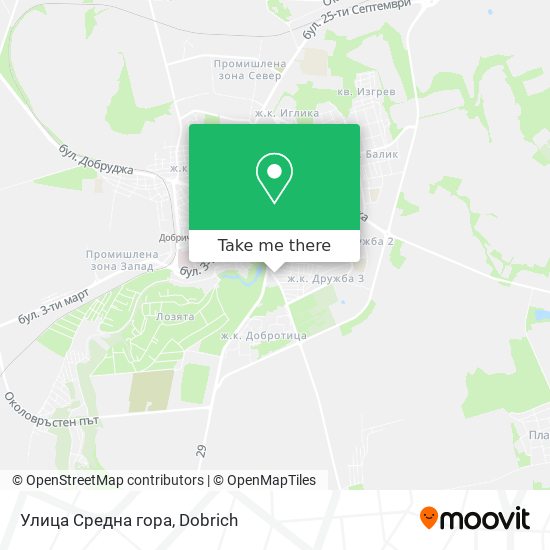 Улица Средна гора map