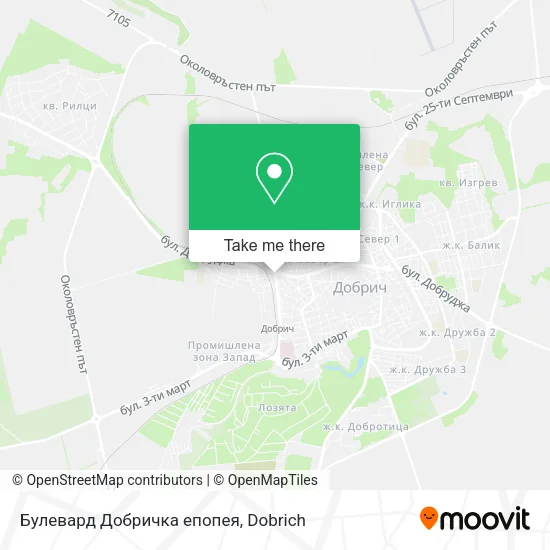 Карта Булевард Добричка епопея