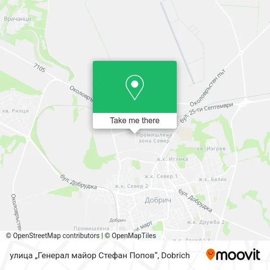 Карта улица „Генерал майор Стефан Попов“