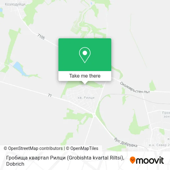 Карта Гробища квартал Рилци (Grobishta kvartal Riltsi)
