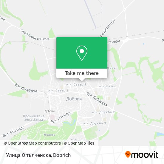Улица Опълченска map