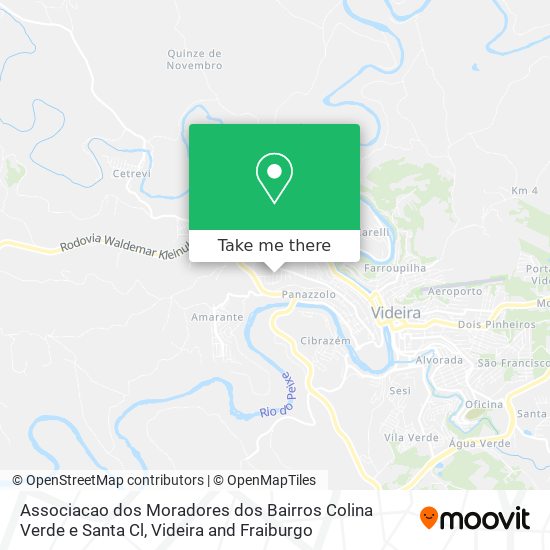 Mapa Associacao dos Moradores dos Bairros Colina Verde e Santa Cl