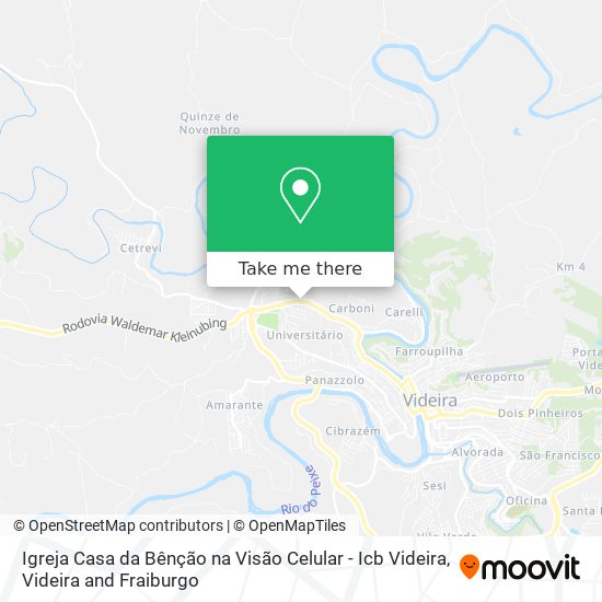 Igreja Casa da Bênção na Visão Celular - Icb Videira map