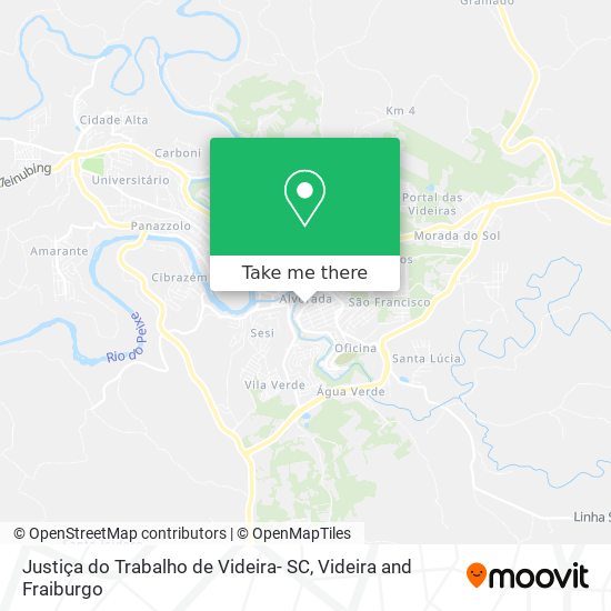 Justiça do Trabalho de Videira- SC map