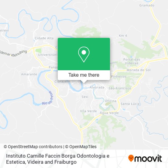 Mapa Instituto Camille Faccin Borga Odontologia e Estetica