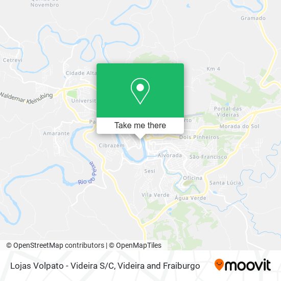 Mapa Lojas Volpato - Videira S/C