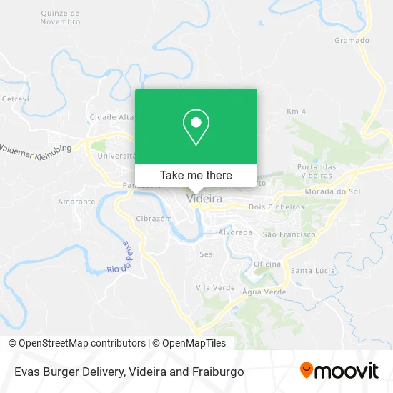 Evas Burger Delivery map