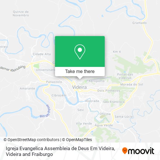 Igreja Evangelica Assembleia de Deus Em Videira map