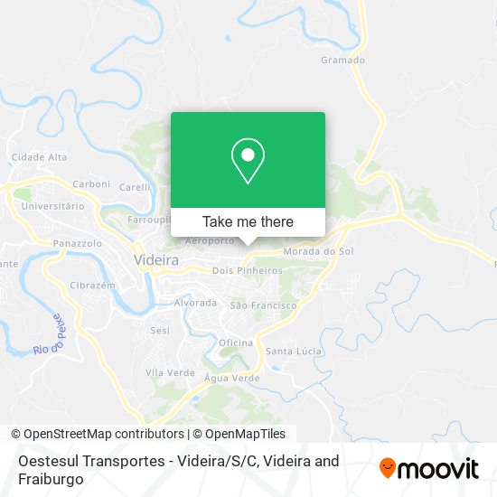 Mapa Oestesul Transportes - Videira / S/C