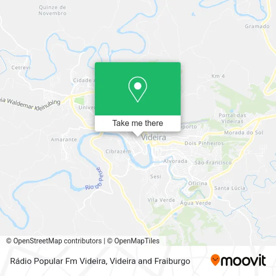 Rádio Popular Fm Videira map