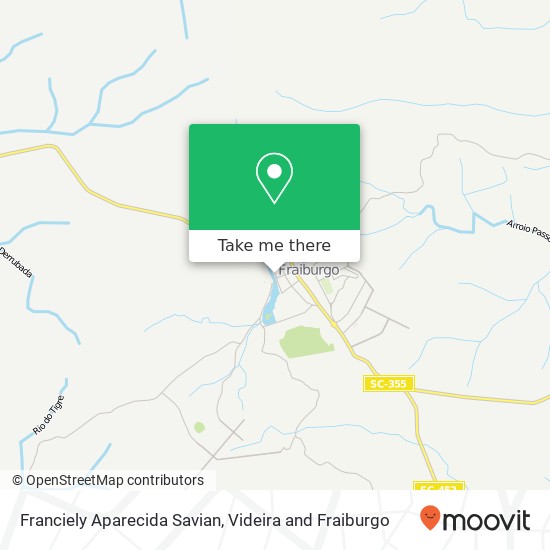 Mapa Franciely Aparecida Savian, Rua Arnoldo Frey, 397 Centro Fraiburgo-SC 89580-000