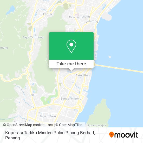 Peta Koperasi Tadika Minden Pulau Pinang Berhad