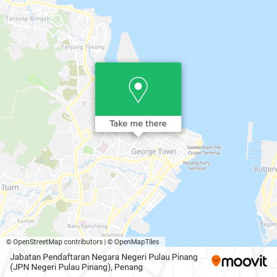 Peta Jabatan Pendaftaran Negara Negeri Pulau Pinang (JPN Negeri Pulau Pinang)