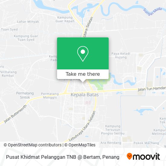 Peta Pusat Khidmat Pelanggan TNB @ Bertam