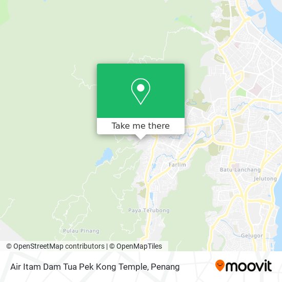 Peta Air Itam Dam Tua Pek Kong Temple
