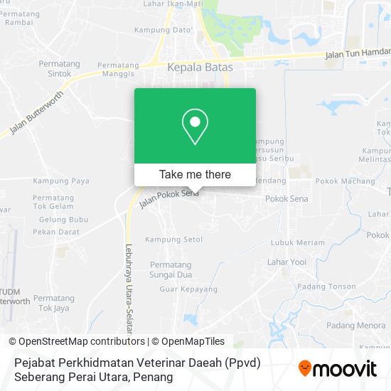 Pejabat Perkhidmatan Veterinar Daeah (Ppvd) Seberang Perai Utara map