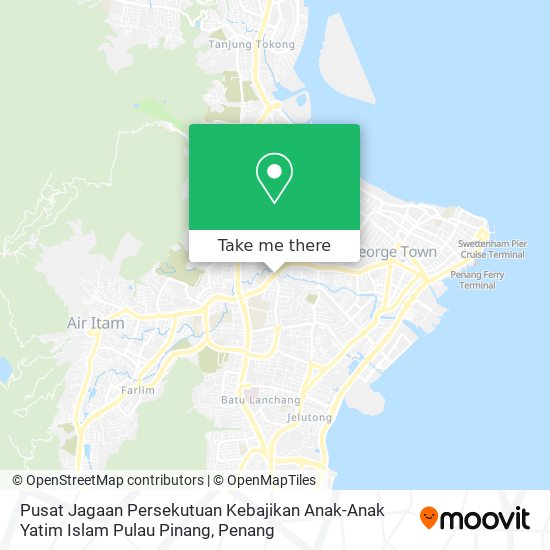 Peta Pusat Jagaan Persekutuan Kebajikan Anak-Anak Yatim Islam Pulau Pinang