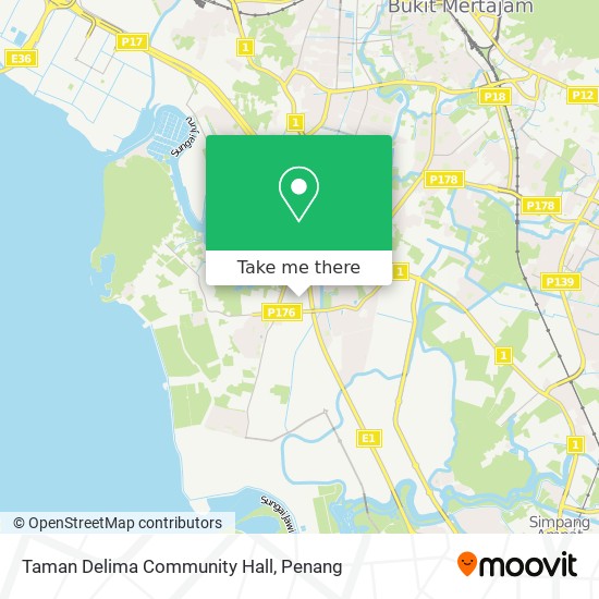Taman Delima Community Hall map